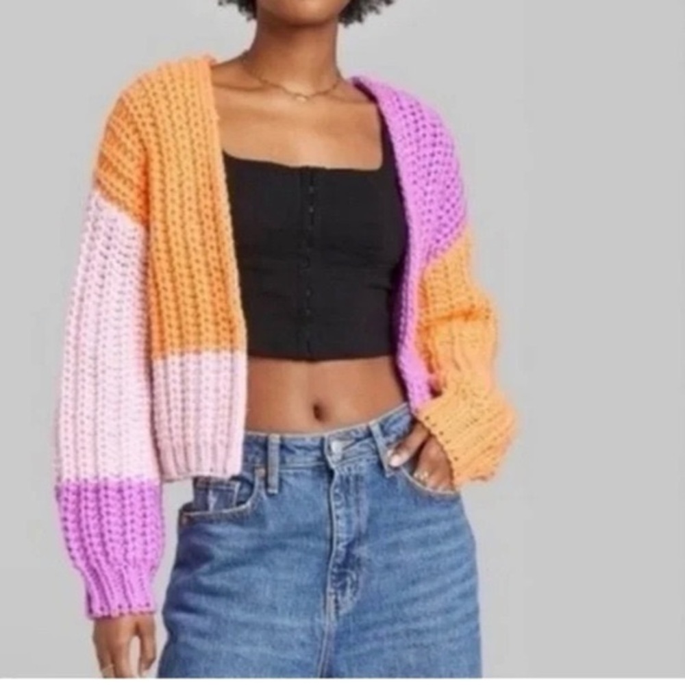 Wild Fable Color-block Chunky Cardigan